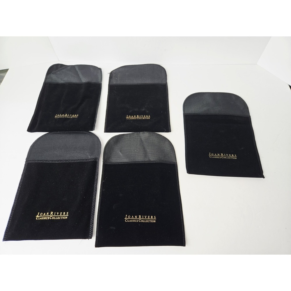 Joan‎ Rivers Classic Collection black velvet jewlery pouch lot of 5 6"